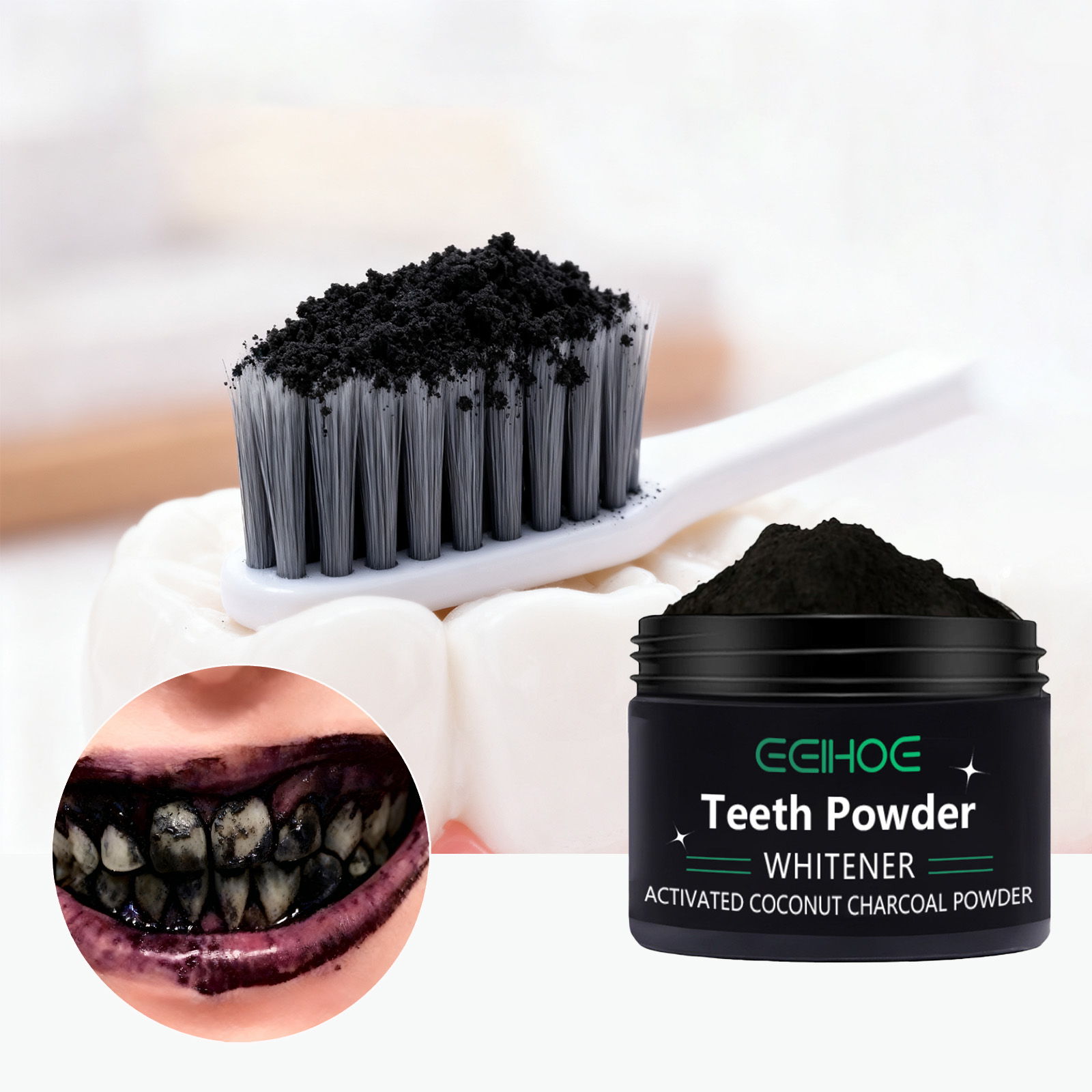 Whitening Powder Activated - Teeth Whitening Powder Natural Deep Cleaning