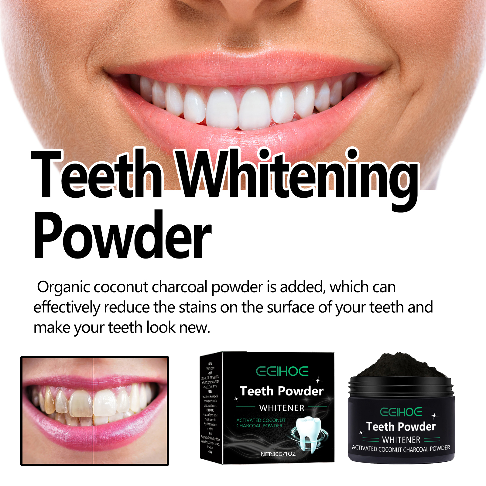 Teeth Whitening Powder Natural - Whitening Powder Activated บทวิจารณ์และราคา
