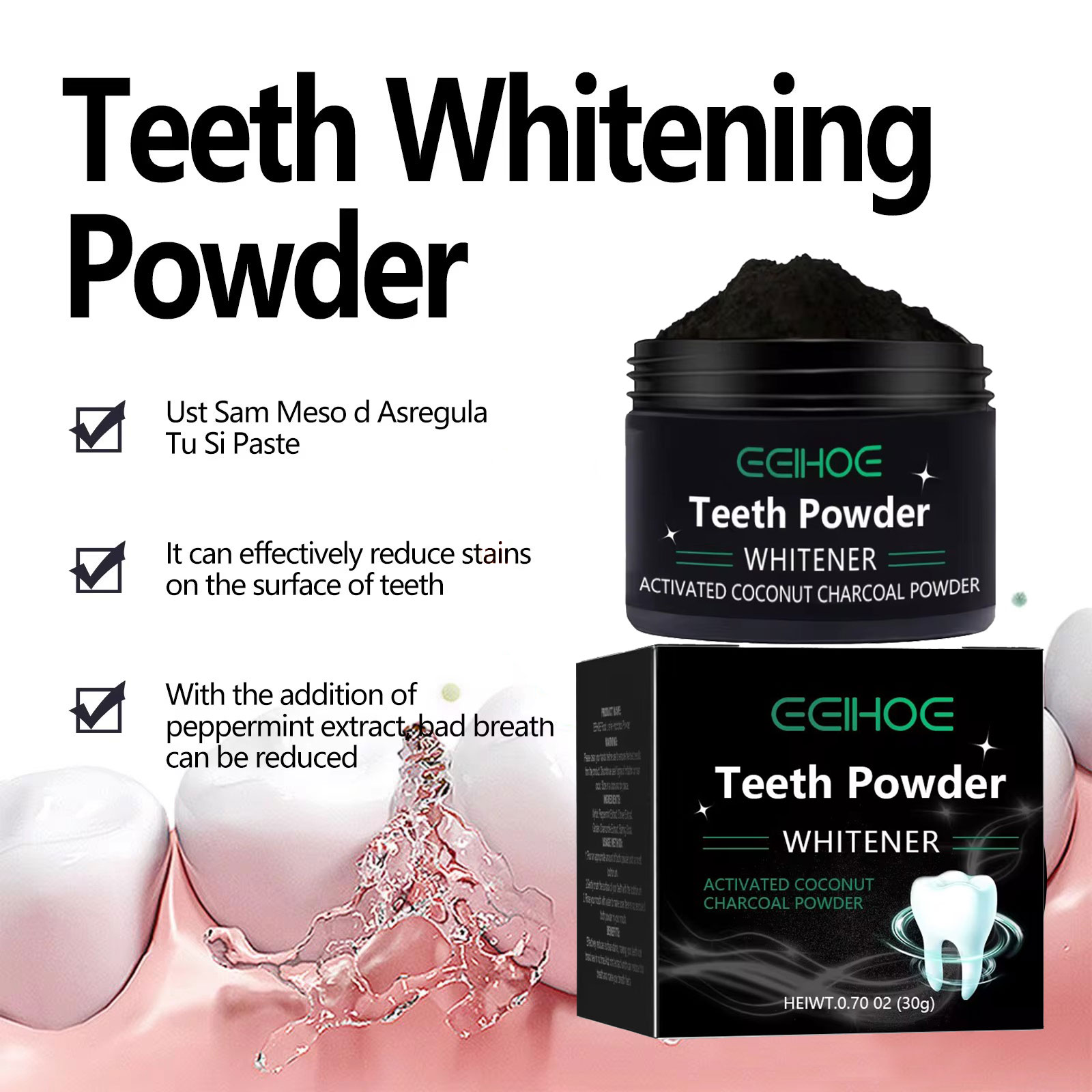 EELHOE Charcoal Powder for Tee - Whitening Powder Activated บทวิจารณ์และราคา