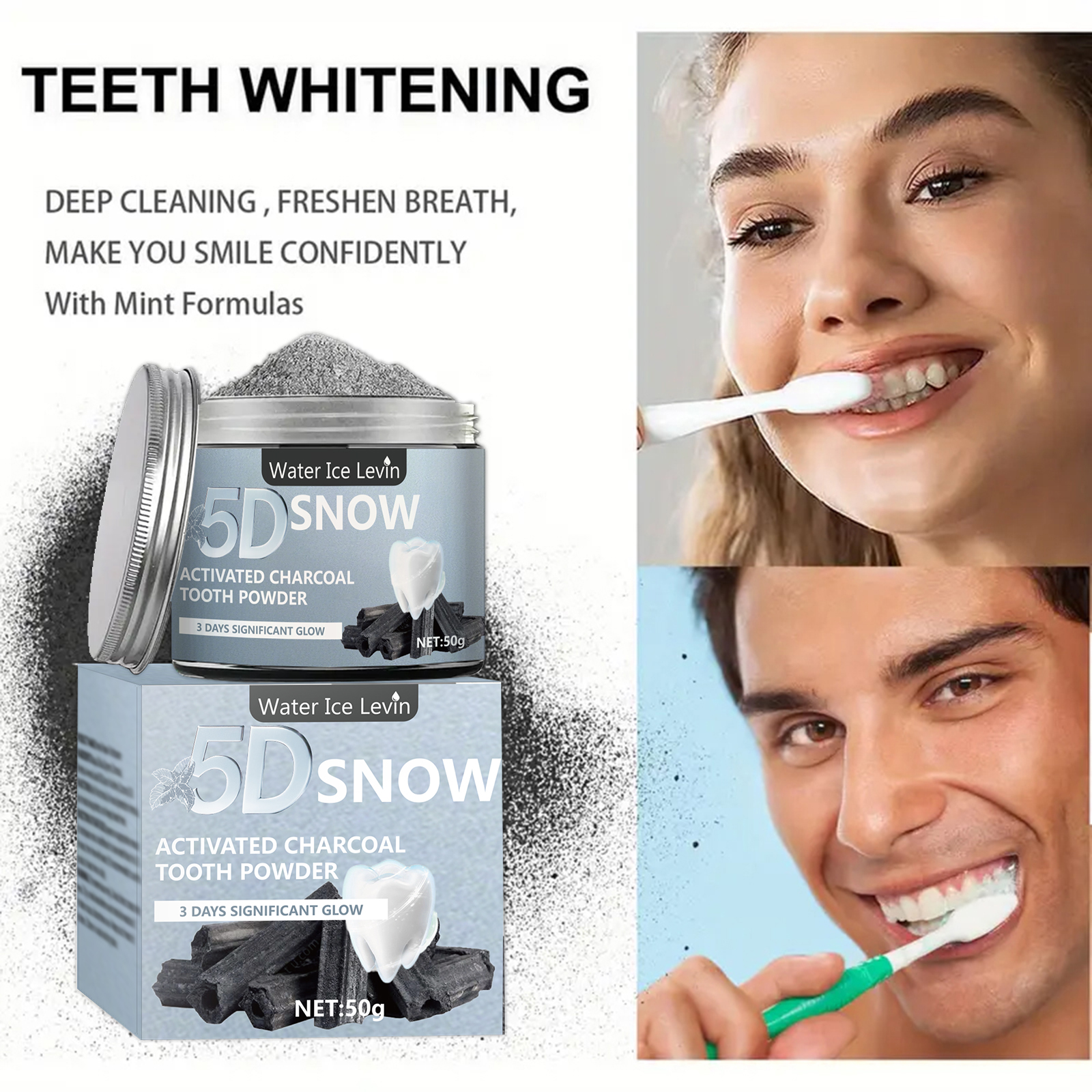 Water Ice Levin 5D Snow Activa - Whitening Powder Activated บทวิจารณ์และราคา