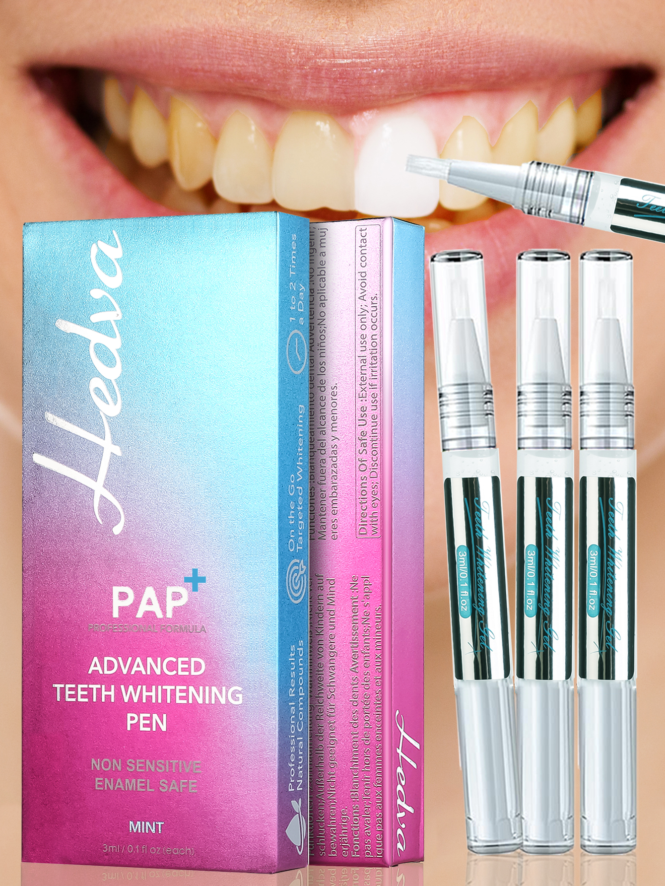 Hedva PAP+ Teeth Whitening Pen - Teeth Whitening Results บทวิจารณ์และราคา