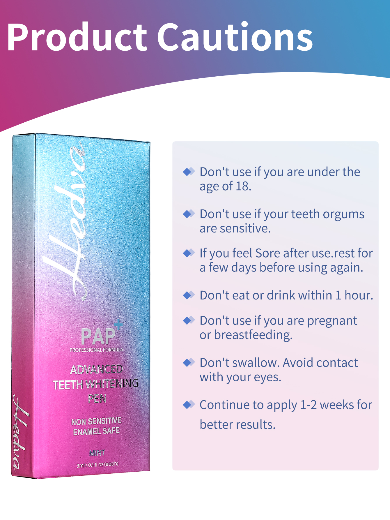Hedva PAP+ Teeth Whitening Pen - Teeth Whitening Results บทวิจารณ์และราคา