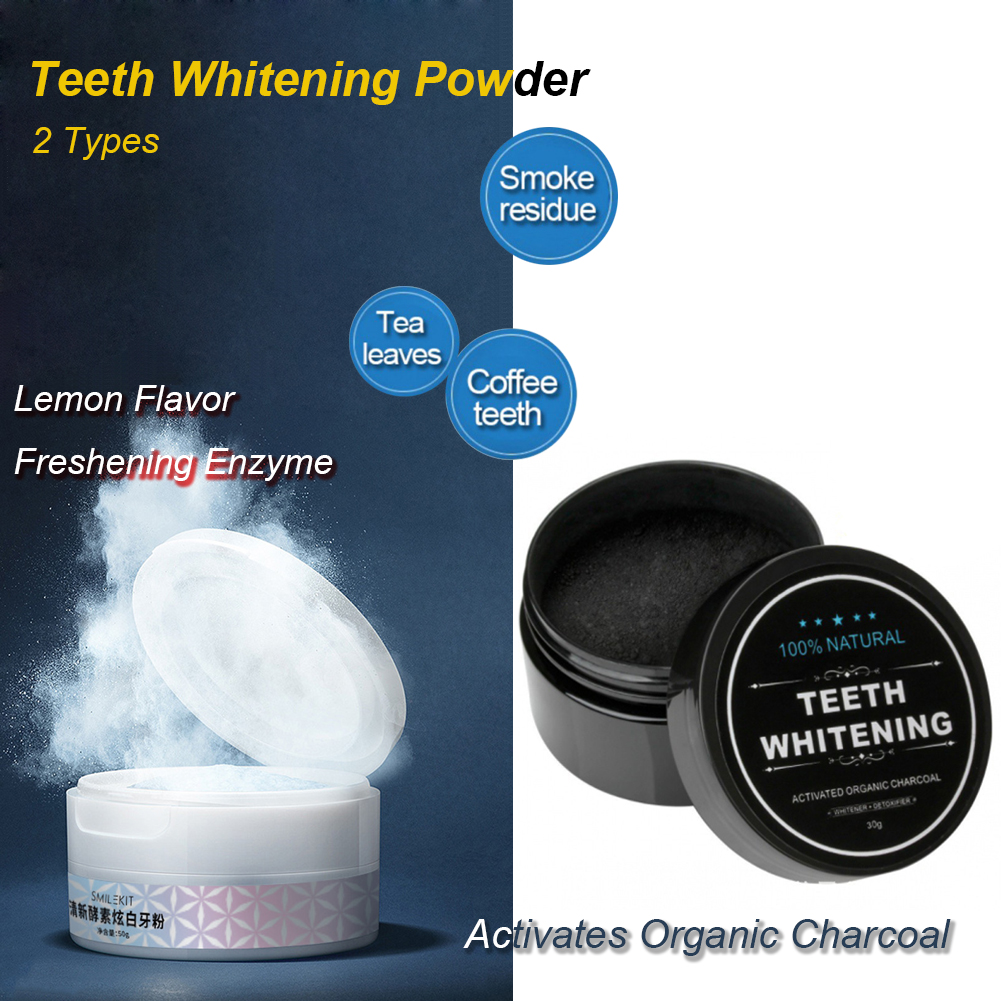 2 Types Teeth Whitening Powder - Whitening Powder Activated บทวิจารณ์และราคา