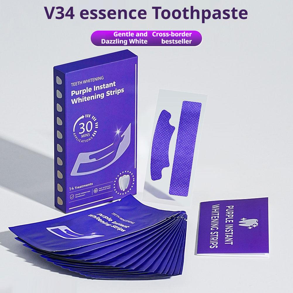 14/28/42PCS V34 Purple Teeth W - Teeth Whitening Kit At Home บทวิจารณ์และราคา