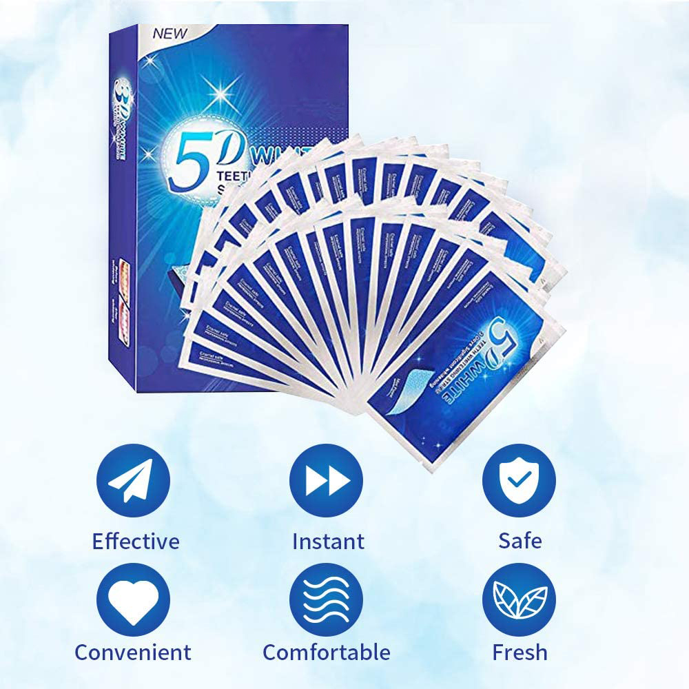 5D White Teeth Whitening Strip - Teeth Whitening Results บทวิจารณ์และราคา