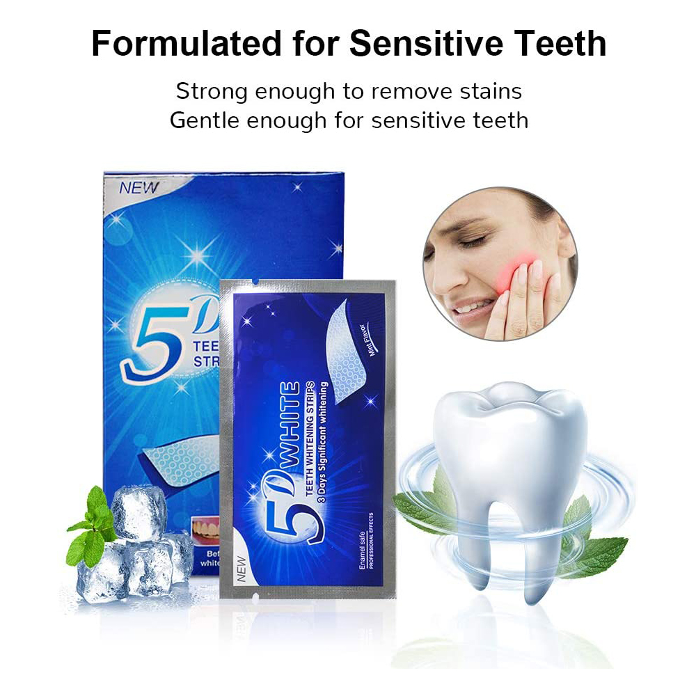 5D White Teeth Whitening Strip - Teeth Whitening Results บทวิจารณ์และราคา