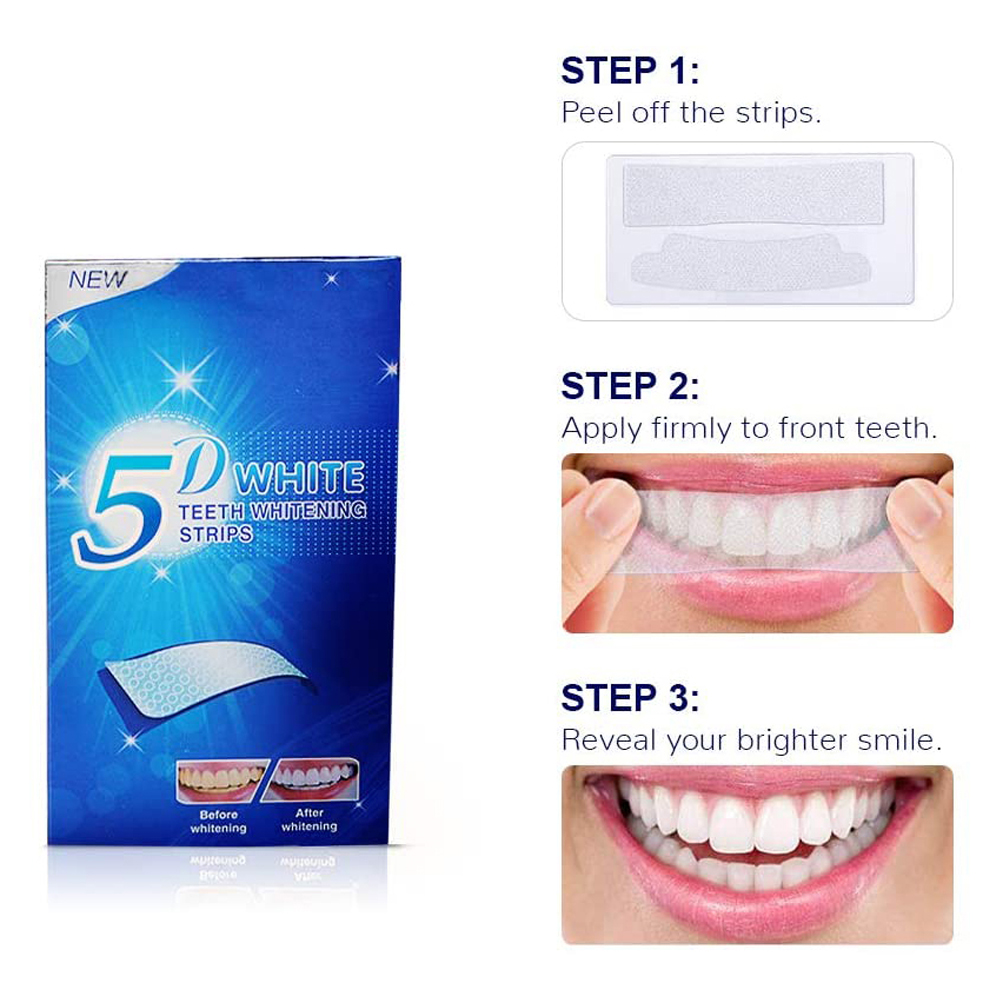 5D White Teeth Whitening Strip - Teeth Whitening Results บทวิจารณ์และราคา